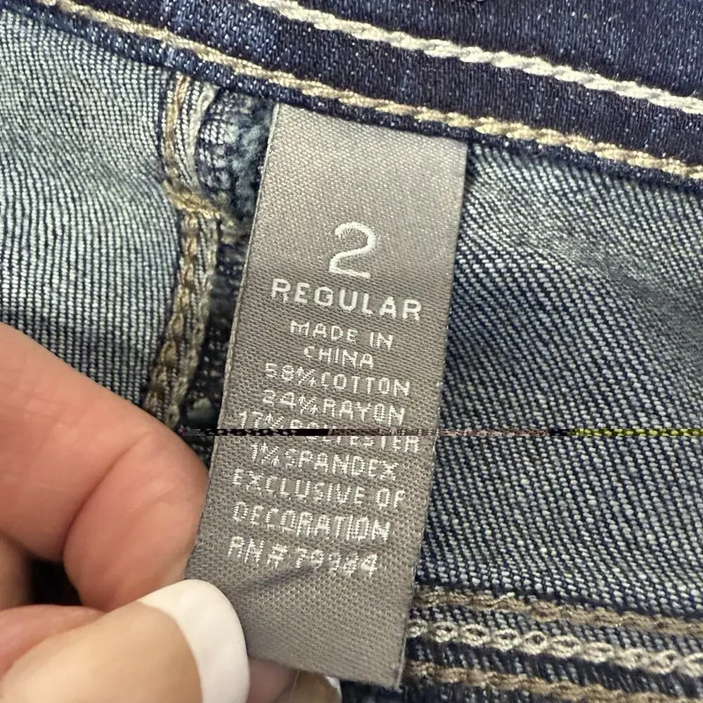 Chico's So Slimming Bootcut Jeans Size 2 US 12 Blue Dark Wash Stretch Denim